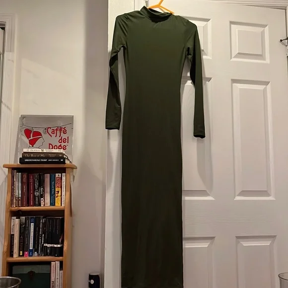 olive green dress fashion nova Vestido Maxi Athena Pleated - Oliva